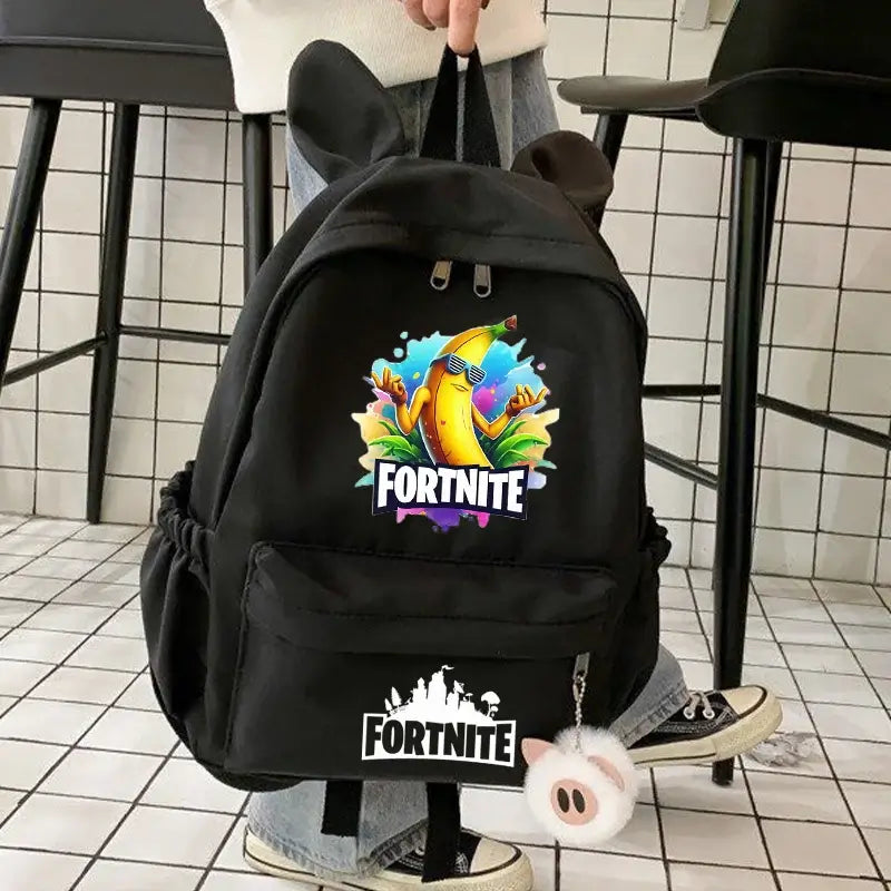 Nauja „Fortnite“ animacinio stiliaus kuprinė berniukams ir mergaitėms, kasdienė mokyklinė kuprinė, didelės talpos mokinio krepšys su triušio ausimis, kelioninė kuprinė, kanceliarinių prekių dovana