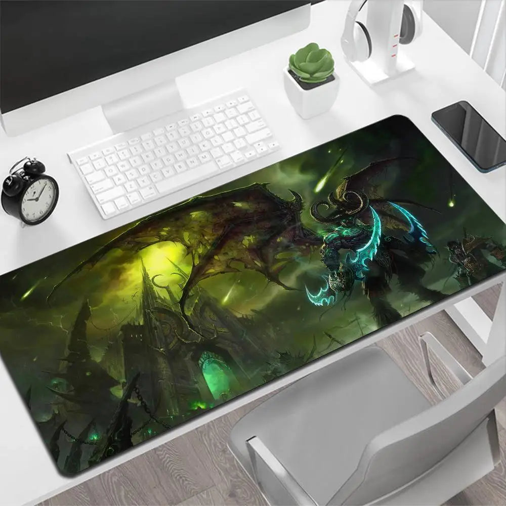 World of Warcraft Illidan stor musmatta, gamingmusmatta, PC-gamer, datormusmatta, stor musmatta XXL, matta, tangentbordsunderlägg