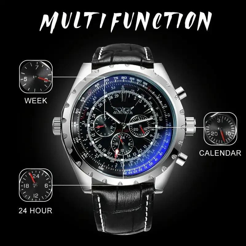 Mechanisch herenhorloge van roestvrij staal — hol ontwerp, grote wijzerplaat