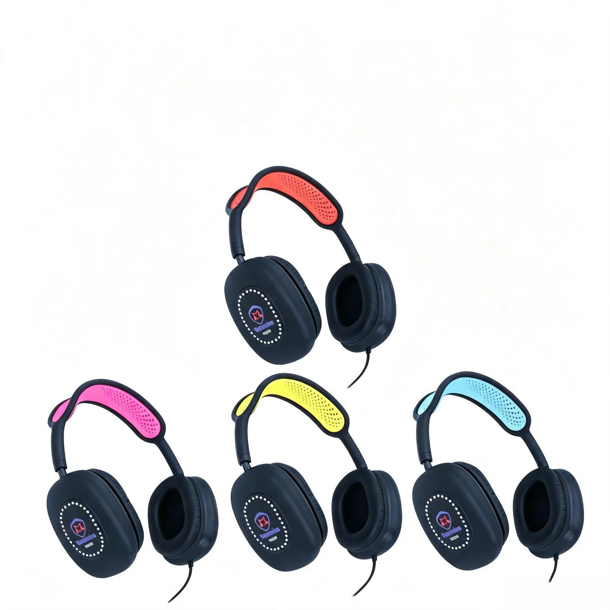 Casque filaire supra-auriculaire avec coussinets d'oreille doux. Compatible avec les téléphones et les ordinateurs, idéal pour les jeux, les cours en ligne, les appels et l’isolation phonique.
