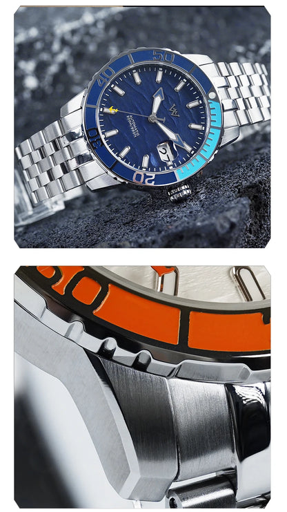 Zegarek WM – automatyczny zegarek mechaniczny NH35 z powłoką antyrefleksyjną, wodoodporny do 200, z szafirowym szkłem – Welly Merck Watch WM206