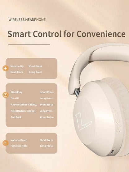 Casque Bluetooth supra-auriculaire, appels sans fil de haute qualité, longue autonomie pour le sport, le gaming et l'écoute de musique