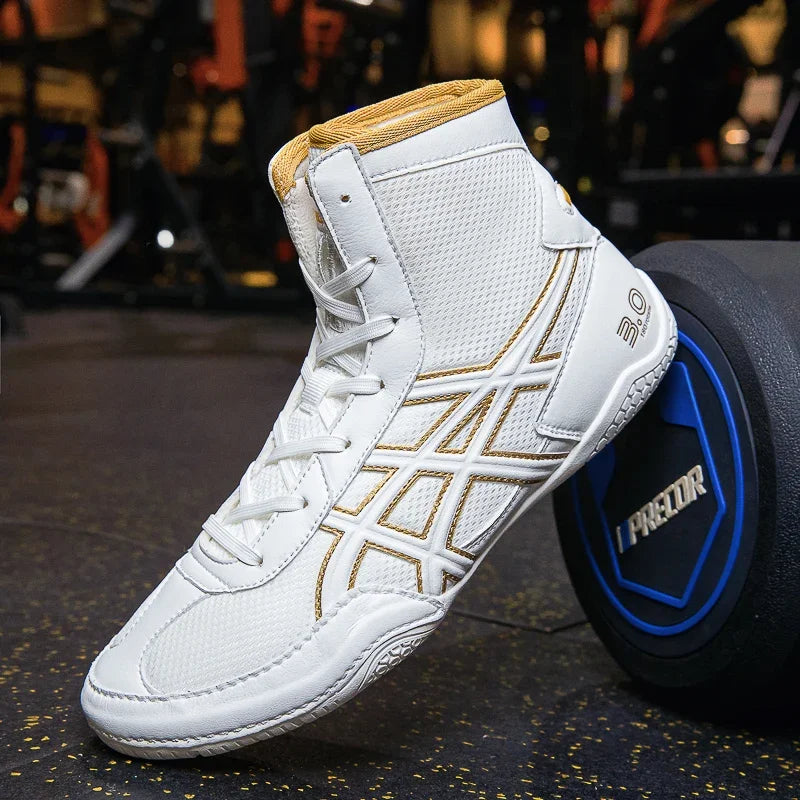 Leichte Ringerschuhe für Herren – Professionelle Box-Trainingsschuhe – Große Größen – Schwarz-Weiß – Fitnessstudio – Outdoor-Sport