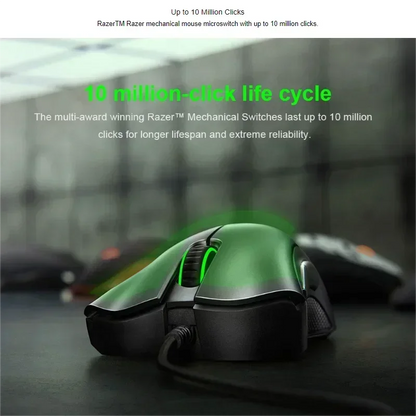 Original Razer DeathAdder Essential Wired Gaming Mouse 6400DPI Optical Sensor 5 Independent Buttons for Laptop PC Gamer