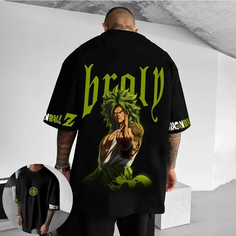 Dragon Ball-animations-T-shirt med New Broli-motiv – sommermodel til mænd og kvinder, løs pasform, casual, børn, forældre-barn, kortærmet top