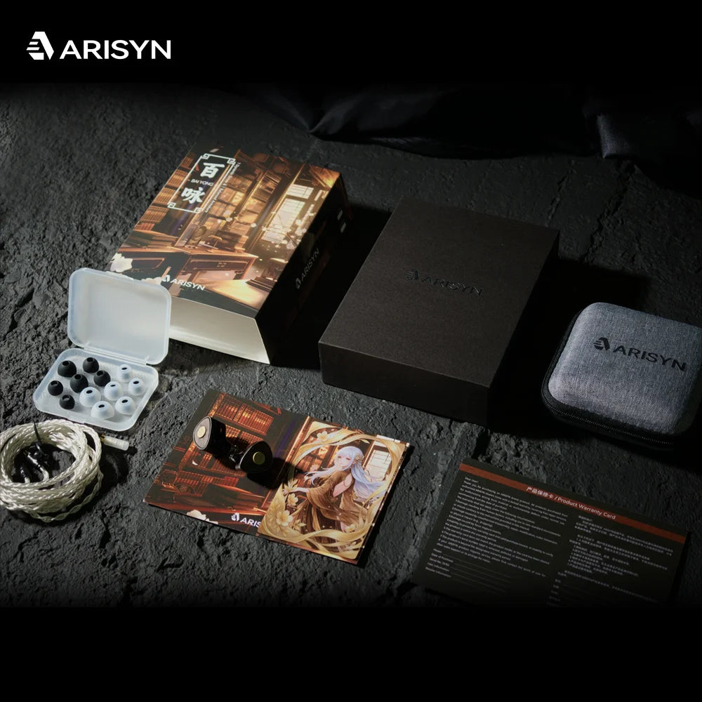 Nouveaux écouteurs ARISYN BAI YONG avec diaphragme composite LCP de 10 mm, transducteur dynamique + unité haute fréquence MEMS avec câble pour casque HiFi