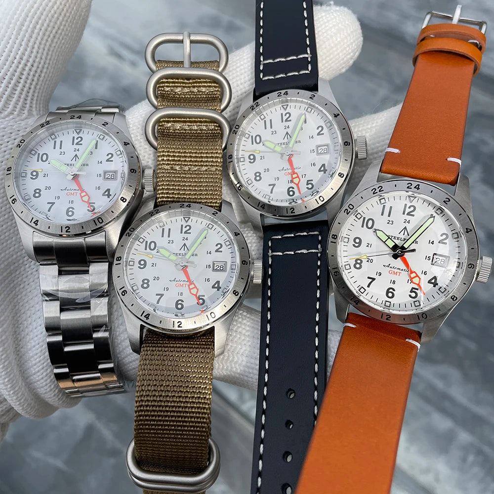 Reloj de pulsera mecánico STEELFLIER Official SF792 GMT con movimiento NH34, luminiscencia Super BGW9 C3, impermeable 200M, reloj de buceo de lujo para hombre