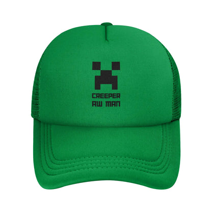 Adult Creepers Zombie Hostile Mob Character Trucker Cap Mesh Baseball Caps Polyester Hat Sun Caps Adjustable Golf Hats Summer