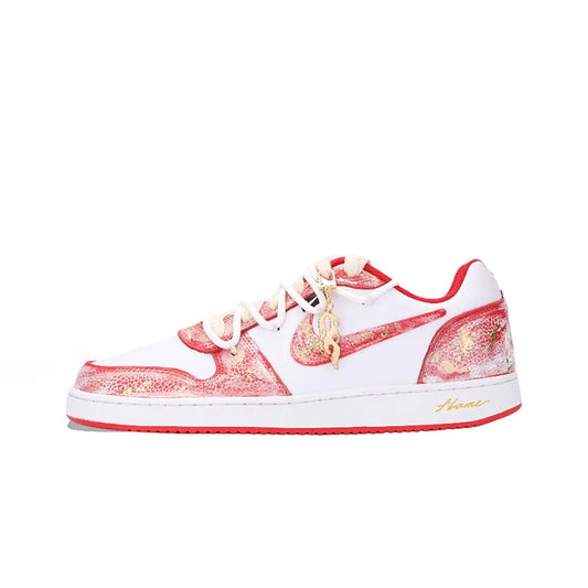 Персонализирани маратонки Nike EBERNON „Fiery Red Snake“ със златно фолио, изработени в ретро стил, с ефект на износване, издръжливи на износване, ниски, унисекс