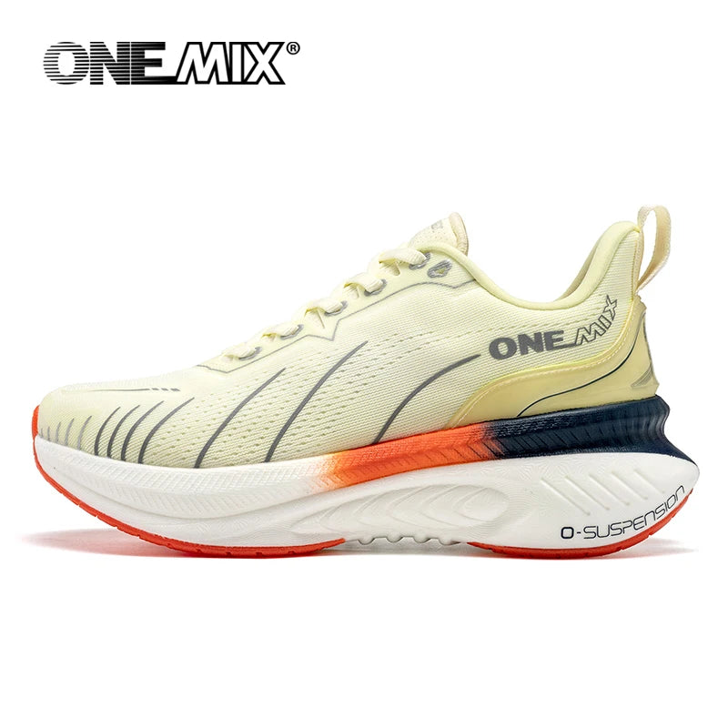 ONEMIX Νέα Παπούτσια Τρεξίματος με Αντικραδασμική Προστασία για Άνδρες, Κατάλληλα για Βαρείς Δρομείς, Δέσιμο με Κορδόνια, Αθλητικά Γυναικεία, Αντιολισθητικά Outdoor Sneakers για Άνδρες