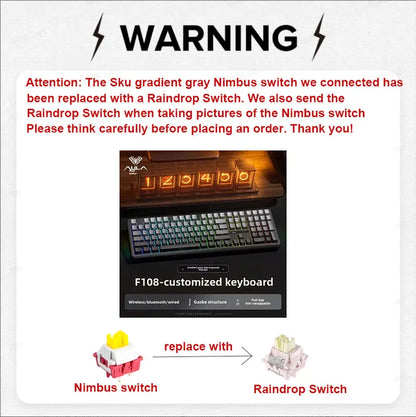 AULA F108 PRO Esports Gaming Mechanical Keyboard Three Mode Custom Multi-Knob RGB Backlight Keyboard with TFT Smart Display