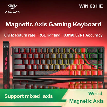 AULA WIN 68 HE Tastatur mit magnetischen Schaltern RT Gaming-Mechanische Tastatur kabelgebunden 8KPolling Rate Full-Key Hot-Swappable
