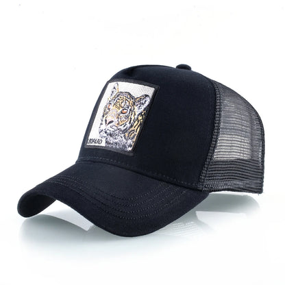 Cappellino trucker fashion con patch ricamata con capra, snapback da baseball quattro stagioni per uomo e donna, cappello con visiera regolabile
