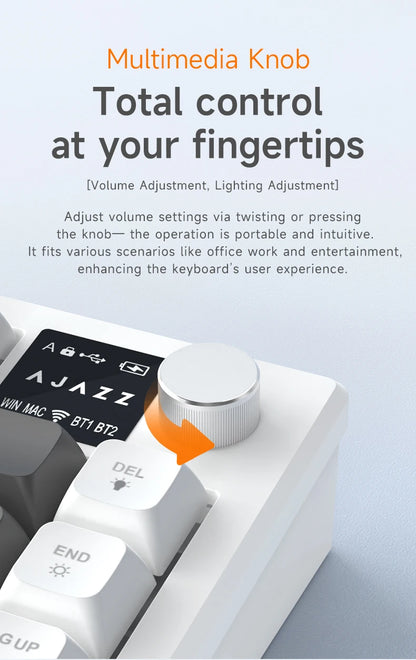 AJAZZ AF82 Office Low-Profile-Tastatur RGB kabelgebundene/kabellose Gaming-Tastatur 75%-Layout 82 Tasten 4000mAh Akku für Win/Mac