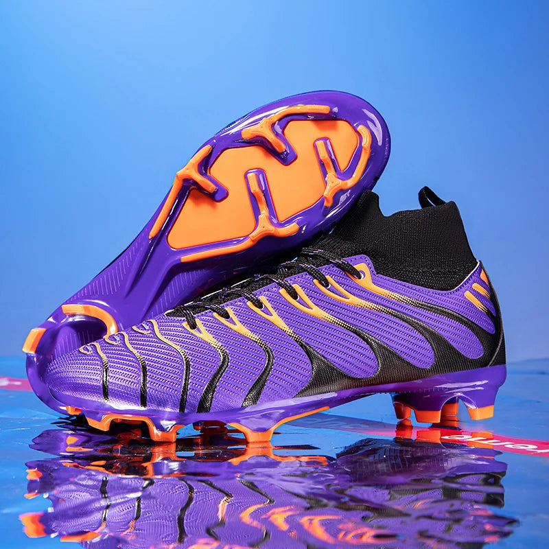 Chaussures de Football pour hommes, chaussures de Sport FG/TF, bottes d'entraînement en plein air pour garçons, antidérapantes, longues pointes, Futsal d'intérieur confortables