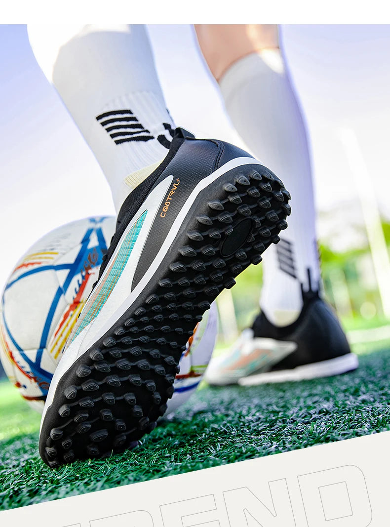 Neue Herren-Fußballschuhe für draußen, atmungsaktive Fußballschuhe für Erwachsene mit rutschfester Sohle, lange Stollen, Sportschuhe für Training, Jungen und Spiel, komfortabel