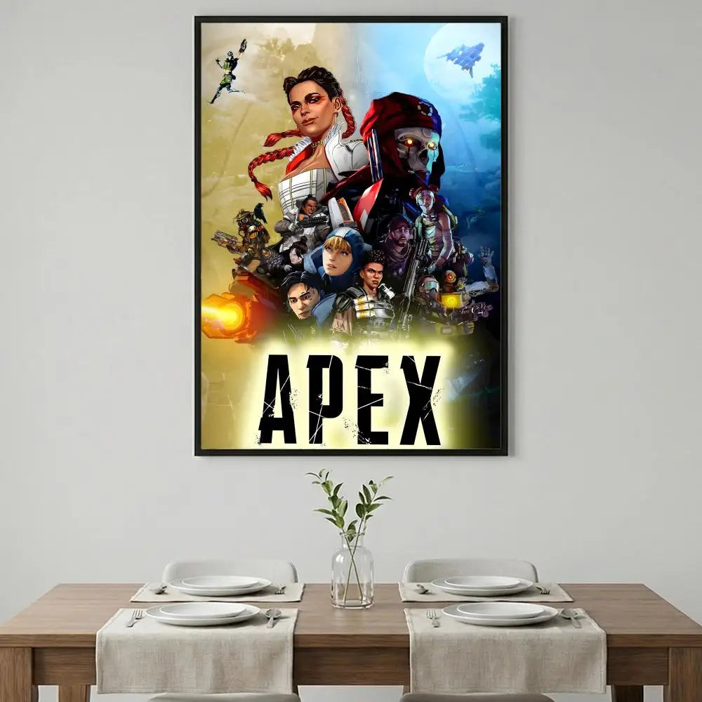 Apex Legends Poster HD Waterproof Self-Adhesive Wall Art with Multi-Scene Compatibility