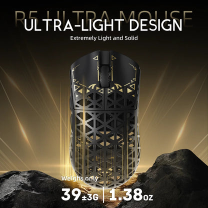 ATTACK SHARK R5Ultra Carbon Fiber Wireless 8K PAW3950MAX Gaming Mouse with 8K Coiled Cable