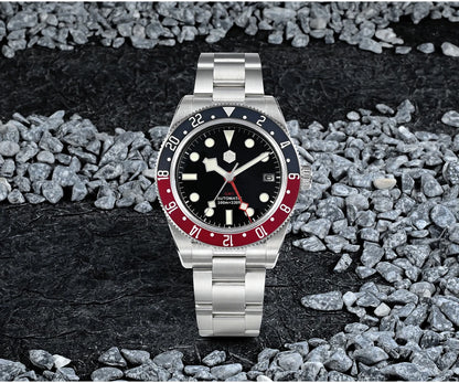 San Martin 39mm NH34 GMT Men Luxury Watch Bidirectional Aluminum Bezel Automatic Mechanical Sapphire 100M Waterproof  SN0109