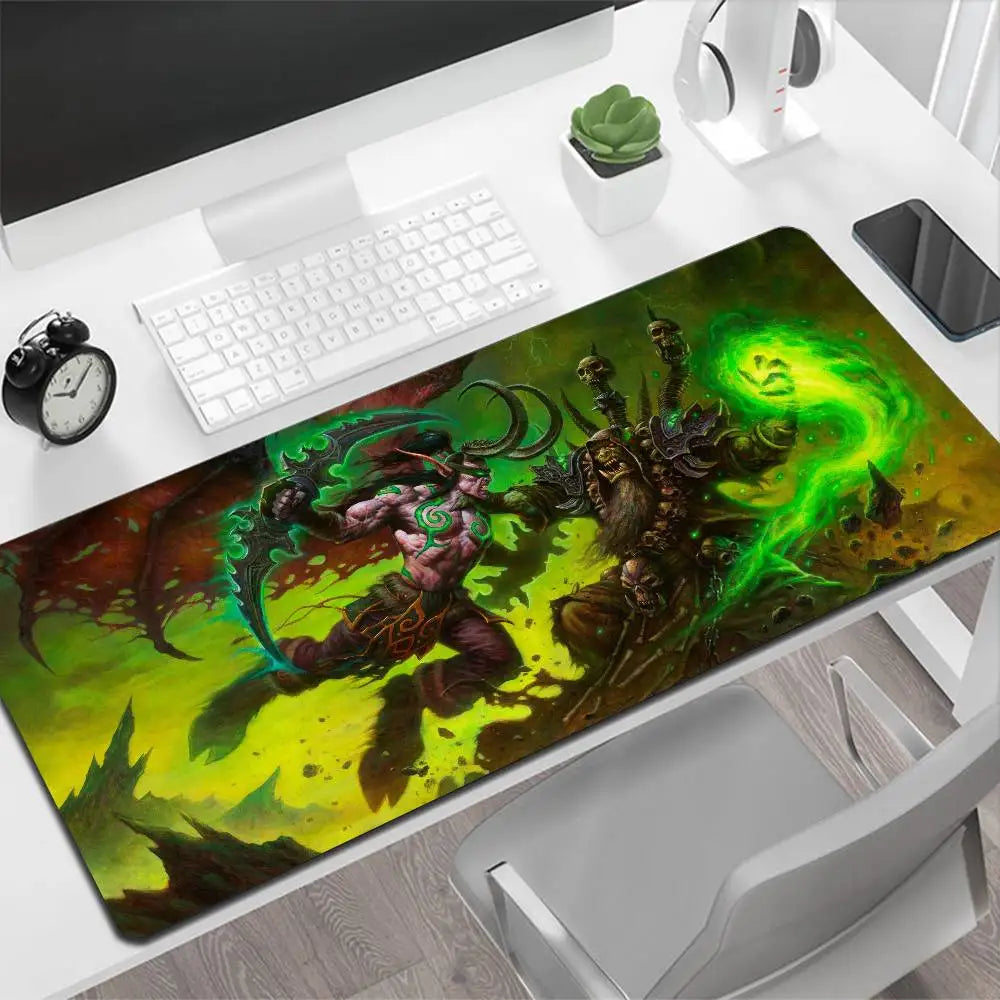 World of Warcraft Illidan stor musmatta, gamingmusmatta, PC-gamer, datormusmatta, stor musmatta XXL, matta, tangentbordsunderlägg
