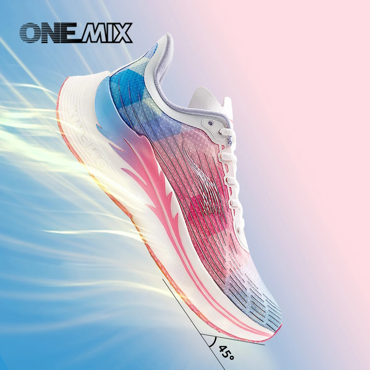 Onemix New Men Marathon Running Shoes for Women Breathable Lightweight Sneakers Lace Up Athletic Shoes Comfortable Light Soft