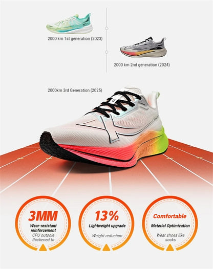 Xtep Men's Running Shoes 2000km 3.0 2025 Spring Lightweight Cushioned Wear-Resistant Training Jogging Sneakers 875119110032