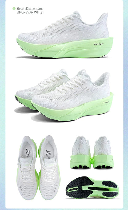 IRUNSVAN Carbonfaser-Sneaker – Laufschuhe für Anfänger und Fortgeschrittene – atmungsaktiv und bequem – Trainingsschuhe mit dicker Sohle – Unisex 130