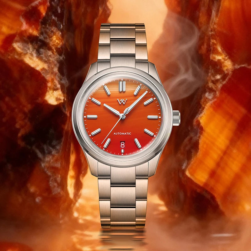 WM Watch Automatic Mechanical Watch Gemstone Series NH35 100M Water Resistant AR Coated Sapphire Welly Merck Man Watches WM225