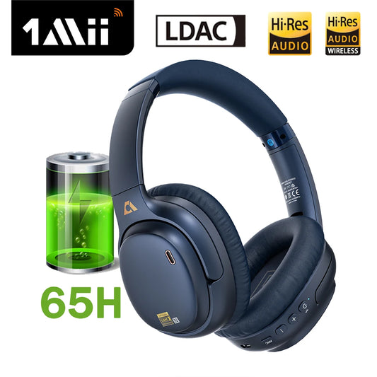 1Mii E700 Wireless Bluetooth Headphones LDAC Lossless Hi-Res Sound, ANC Active Noise Reduction, HIFI Stereo Gaming Headset, 65H