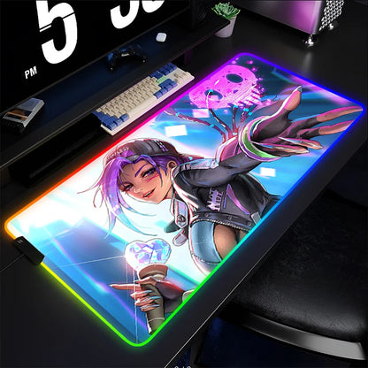 Mouse Pad Gamer Keyboard Pad Overwatch Sombra Desk Mouse Mat LED Carpet Rubber Gaming RGB Notebook Kawaii Mousepad