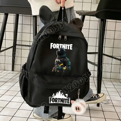 Nauja „Fortnite“ animacinio stiliaus kuprinė berniukams ir mergaitėms, kasdienė mokyklinė kuprinė, didelės talpos mokinio krepšys su triušio ausimis, kelioninė kuprinė, kanceliarinių prekių dovana