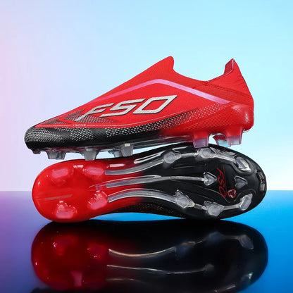 Nouvelles chaussures de football pour hommes, légères, très vendues, de haute qualité, crampons pour terrain en herbe, chaussures de football mi-hautes, baskets antidérapantes pour l'extérieur.