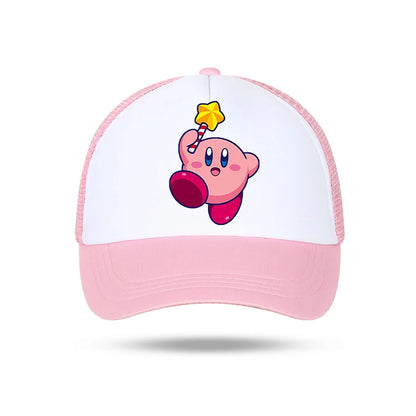 Kirby Summer Baseball Polyester Hats Universal Casual Cap Truck Driver Cartoon Peripheral Items Adult Adjustable Children Action