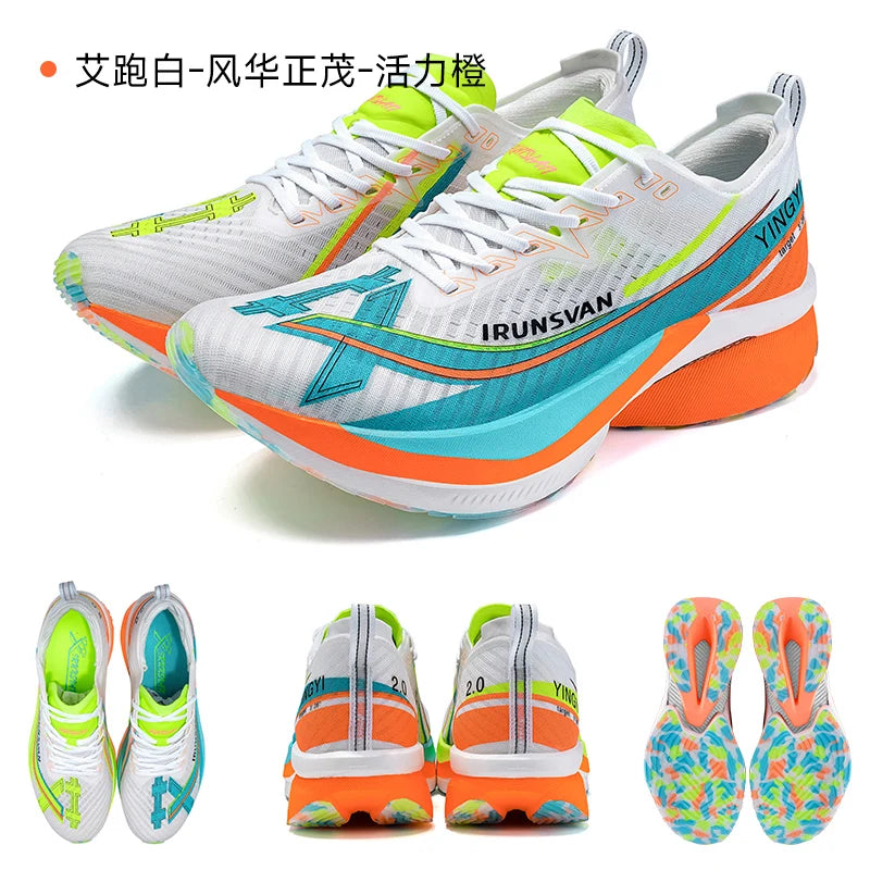 IRUNSVAN Men's Full-Palm Carbon Plate Marathon Road Running Shoes With Quick Rebound And Full Of Power Zapatillsa de deporte