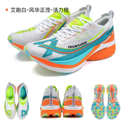 IRUNSVAN Men's Full-Palm Carbon Plate Marathon Road Running Shoes With Quick Rebound And Full Of Power Zapatillsa de deporte