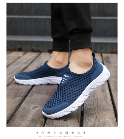 YRZL Lightweight Men's Casual Shoes, Breathable Slip-On Male Casual Sneakers, Anti-Slip Men's Flats, Outdoor Walking Shoes Size 39-46