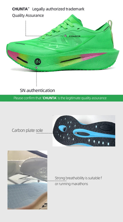 Løbesko Carbon Board Speciality Marathon Herre Sport Åndbar Letvægt Dame Komfortabel Skridsikker Chunta Sneakers