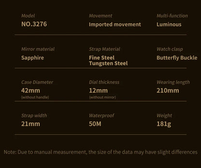 OUPINKE Men's Watches Top Brand Luxury Gold Tungsten Steel Original Automatic Mechanical Wristwatch Featured Dragon Pattern Dial
