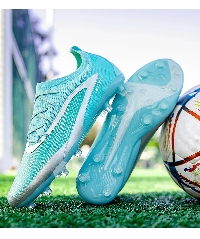 Neue Herren-Fußballschuhe für draußen, atmungsaktive Fußballschuhe für Erwachsene mit rutschfester Sohle, lange Stollen, Sportschuhe für Training, Jungen und Spiel, komfortabel