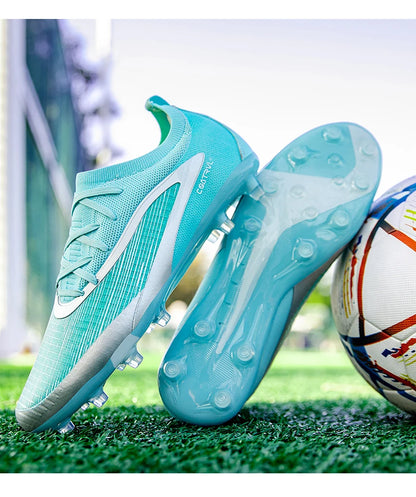 Neue Herren-Fußballschuhe für draußen, atmungsaktive Fußballschuhe für Erwachsene mit rutschfester Sohle, lange Stollen, Sportschuhe für Training, Jungen und Spiel, komfortabel