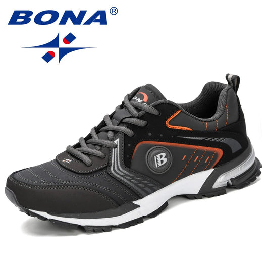 BONA hardloopschoenen heren, modieuze outdoor-sneakers, licht en ademend, veterschoenen voor sport, wandelen en joggen, comfortabel