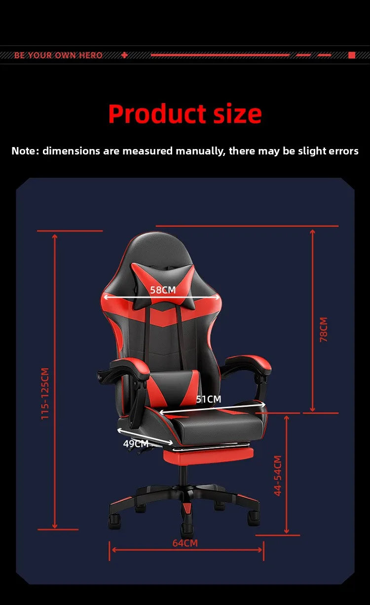 Gaming Chair Ergonomic Computer Desk Chair Reclining Home Office Gaming Chair with Back Support for Extended Sessions