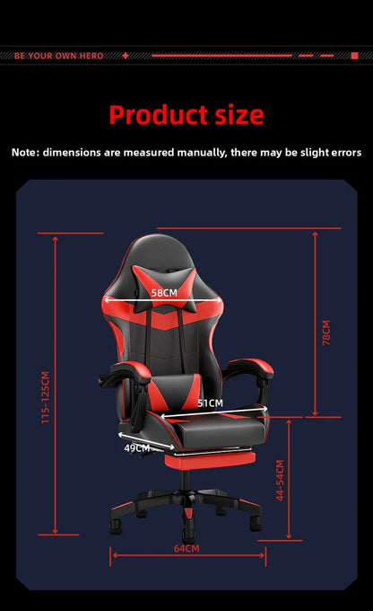 Gaming Chair Ergonomic Computer Desk Chair Reclining Home Office Gaming Chair with Back Support for Extended Sessions