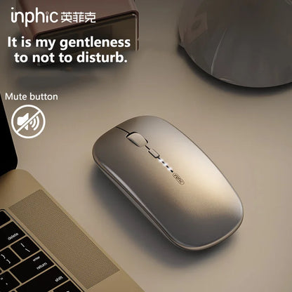 Inphic M1P Rechargeable 2.4G Wireless Mouse Battery Level Display Office Mute Ultra Thin Portable Mouse for Laptop