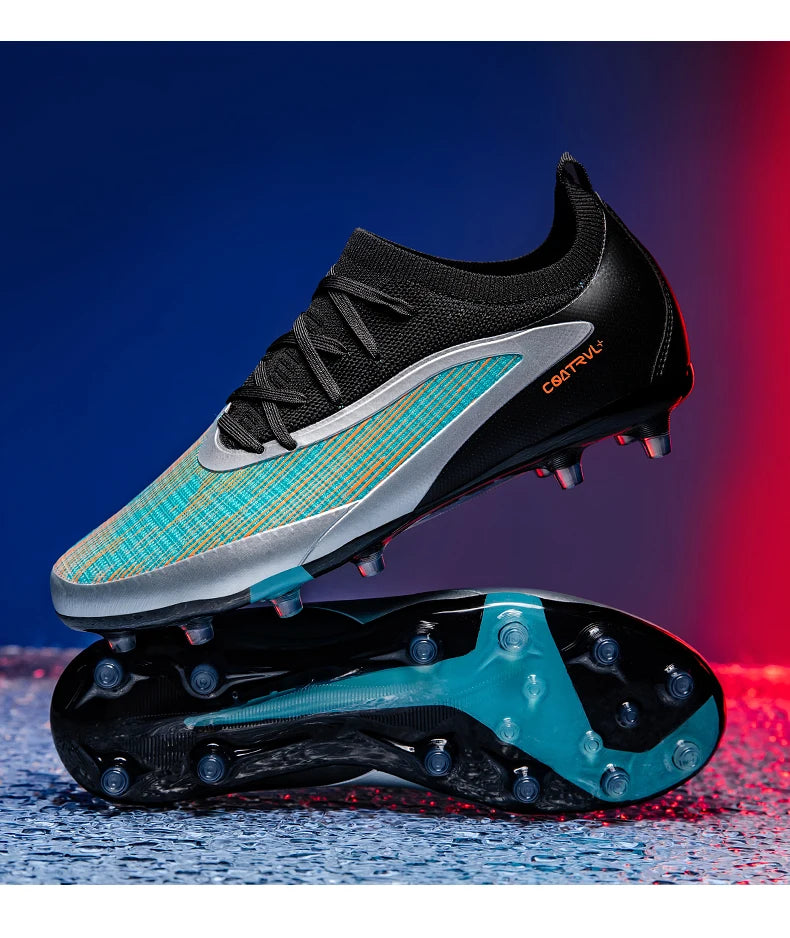 Neue Herren-Fußballschuhe für draußen, atmungsaktive Fußballschuhe für Erwachsene mit rutschfester Sohle, lange Stollen, Sportschuhe für Training, Jungen und Spiel, komfortabel
