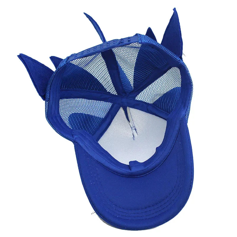 Hot-selling Anime Cartoon Hedgehog Shadow Hat Sonic Character Movable Doll Summer Mesh Hat Baseball Cap Children's Gift