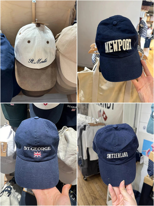 Letter Embroidery Y2k Baseball Cap Women Four Season Harajuku Visors Female Navy American Vintage Streetwear Cotton Hats