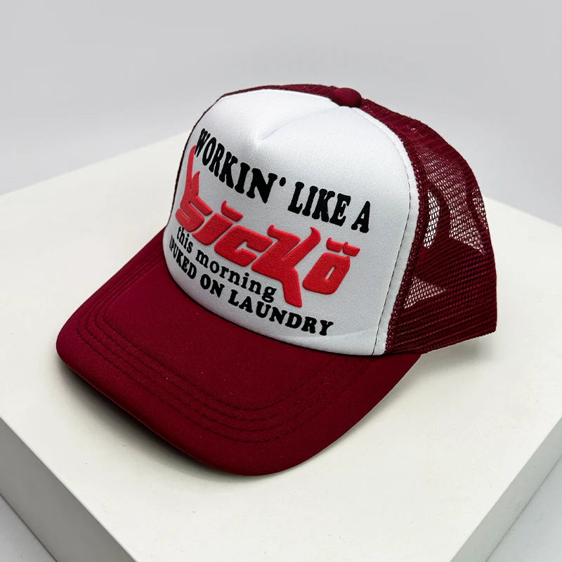 American Style Cruise Printed Anime New Letter Mesh Trucker Caps Sunshade Breathable Baseball Hats Men Women Versatile Fashion
