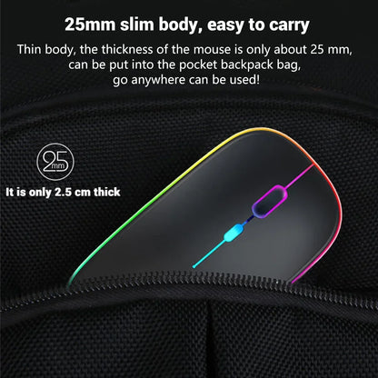 Wireless Mouse Rechargeable Dual Modes Bluetooth-compatible 2.4G USB Computer Mice For Laptop iPad Tablet Notebook Gaming Mouse
