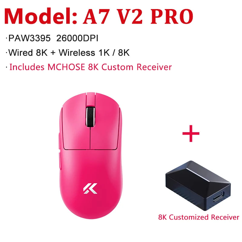 MCHOSE A7 V2 Ultra Pro Wireless Gaming Mouse 42000DPI PAW3950 8K